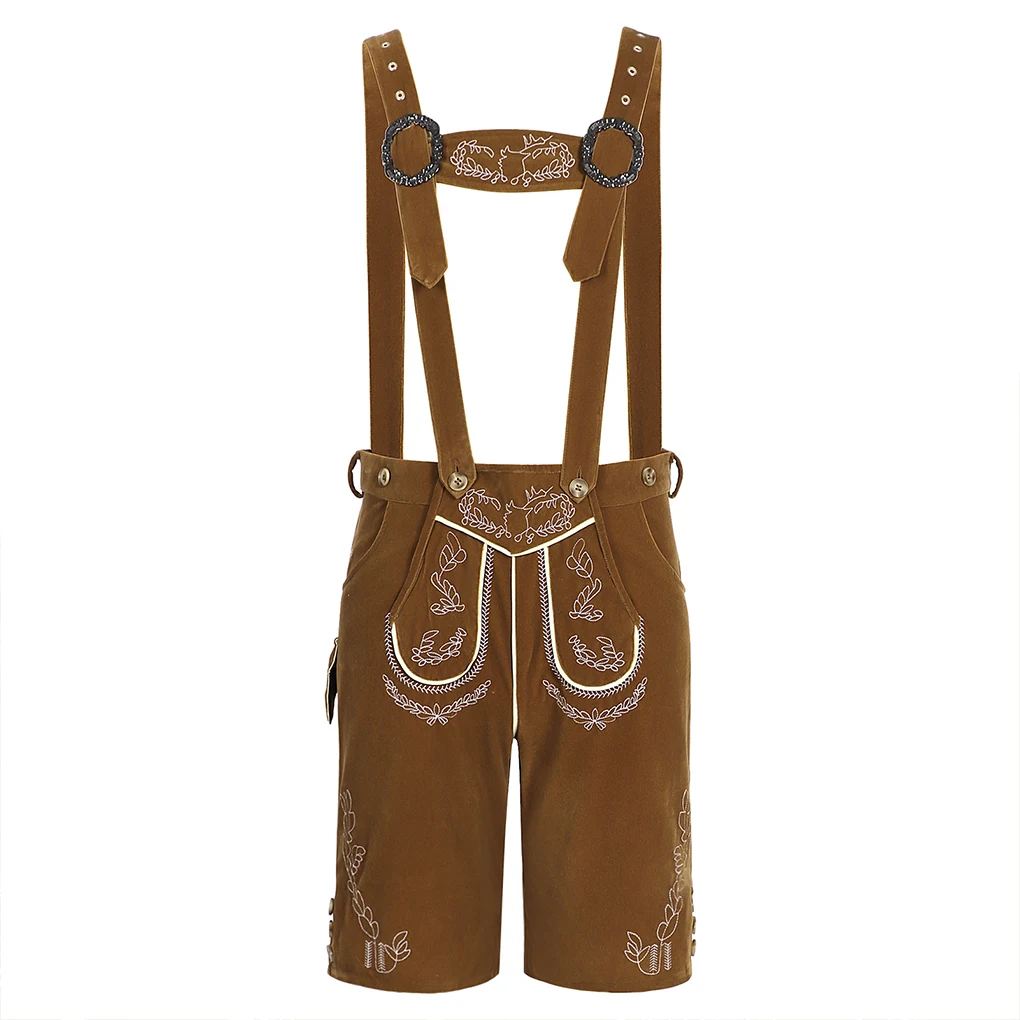 

New Men’S Oktoberfest Suspender Shorts Sets Popular Lederhosen Outfit German October Festival Costume Mens Sleeveless Jumpsuits