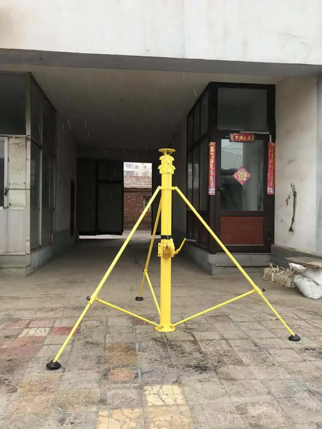 Mât d'Antenne Télescopique Étendu de 6 à 15m, Manivelle, Mât de Drapeau Géant avec Base