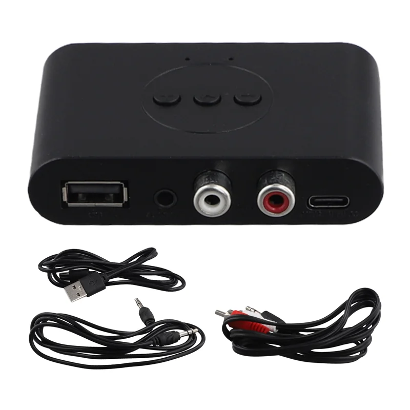 ممتاز-بلوتوث 5.2 استقبال الصوت RCA 3.5 مللي متر AUX جاك ستيريو الموسيقى محول لاسلكي مع هيئة التصنيع العسكري لمجموعة السيارة مكبر الصوت