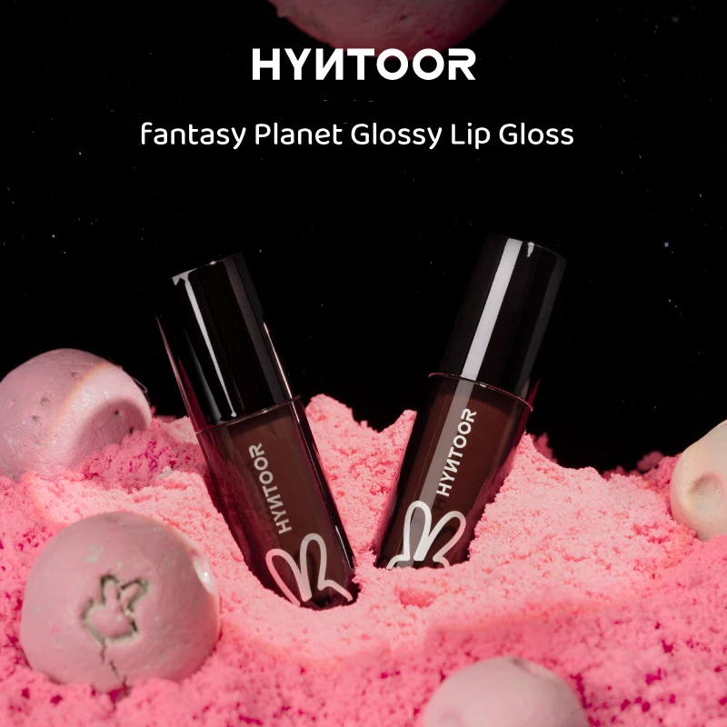 HYNTOOR Shining Lip Glaze Mirror Surface Glossy Moisturizing Pink Fantasy Planet Mango Fragrant Lip Tint Liquid Lipstick Makeup