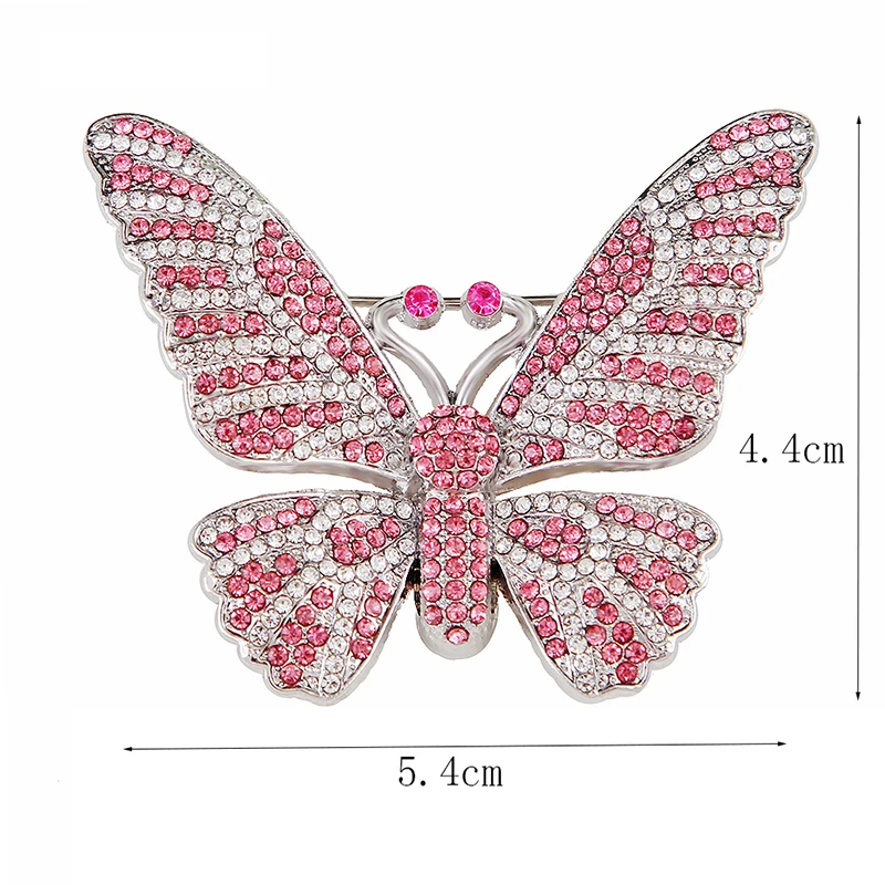 1 PCS butterfly rhinestone boutonnier brooches women's high-end temperament chest flower pin trend accessories clothes accessory