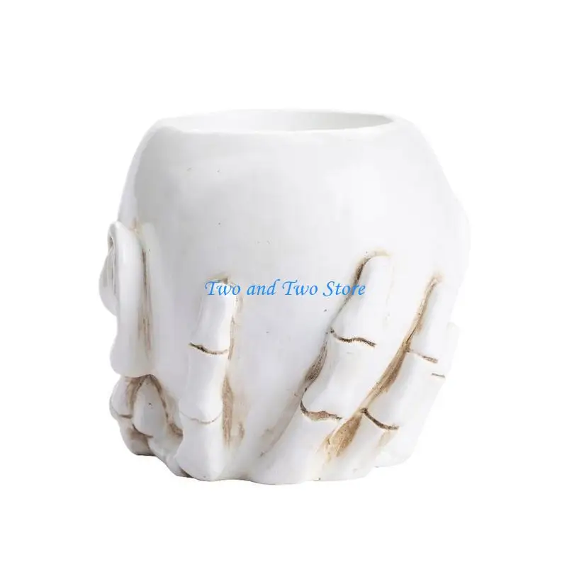 

HX6F Skull Flowerpot Silicone Mould Resin Epoxy Casting Making DIY Soap