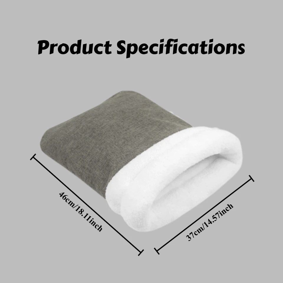  كيس نوم مبطن بالحرارة: سرير كهف شبه مغلق للقطط والكلاب الصغيرة - جراب نوم شتوي دافئ مع صوف قطيفة #6