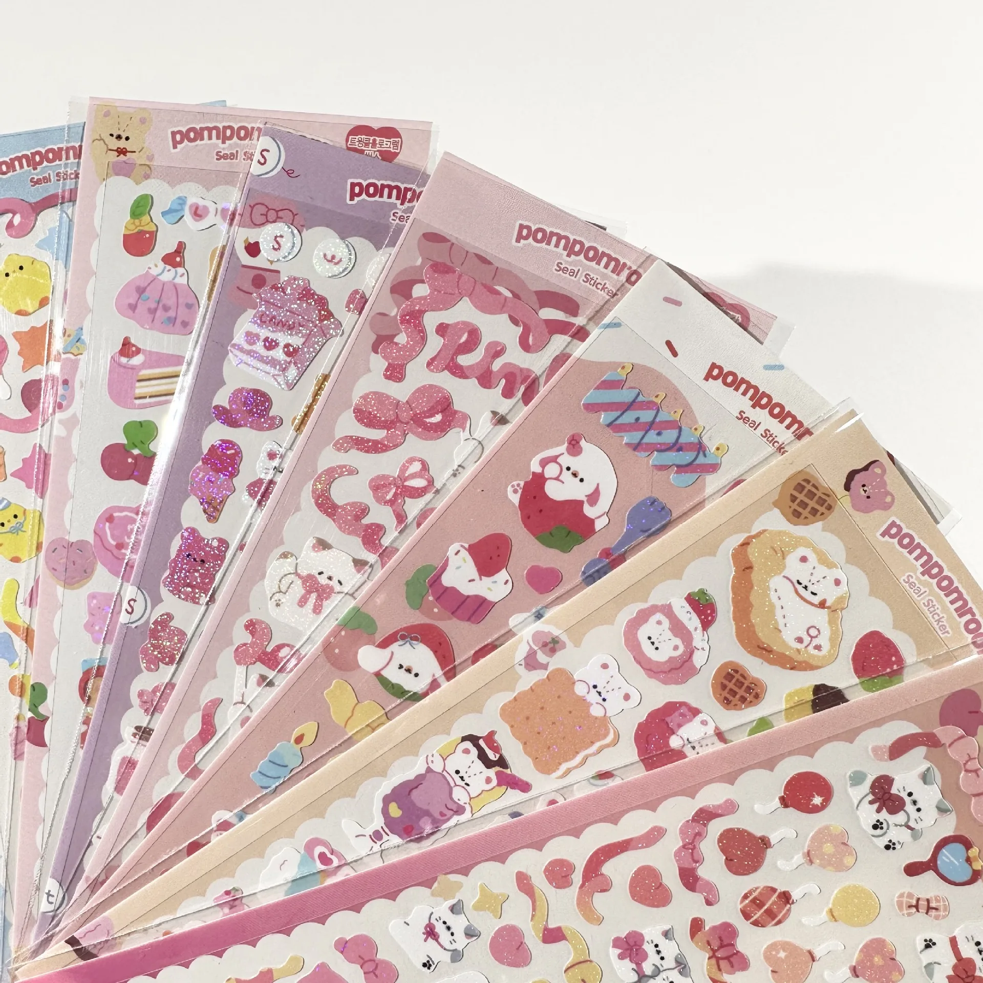 Laser Card Animal Sticker Cute Kitten Puppy Bear Lamb Cartoon Deer Gooka Sticker