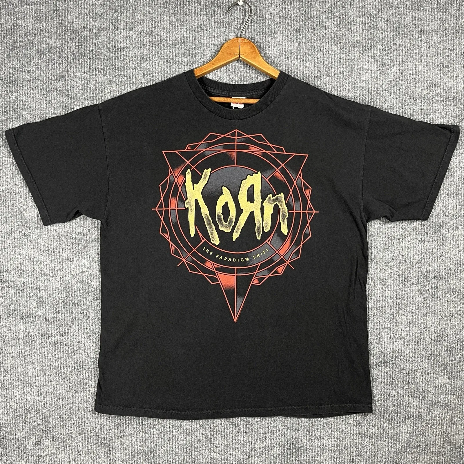 VINTAGE Korn The Paradigm Shift Camisa Talla XL Negro Nu Metal Rock Band Goth Punk