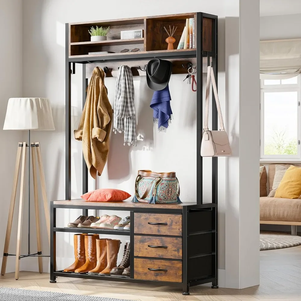 

Coat Rack Freestanding, Coat Rack with Shoe Storage, Entryway Bench with Storage, Hall Tree with Entryway Bench and Shoe Storage