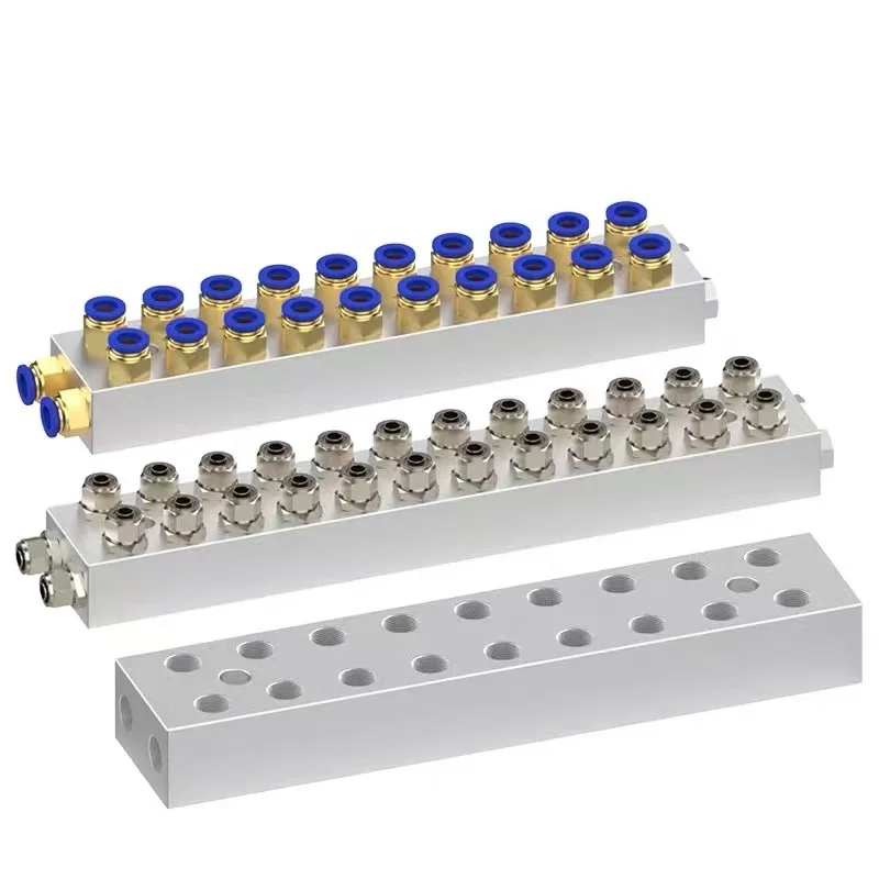 Solid Aluminum Pneumatic Air Manifold Block Splitter 35x20 Mm 1/8