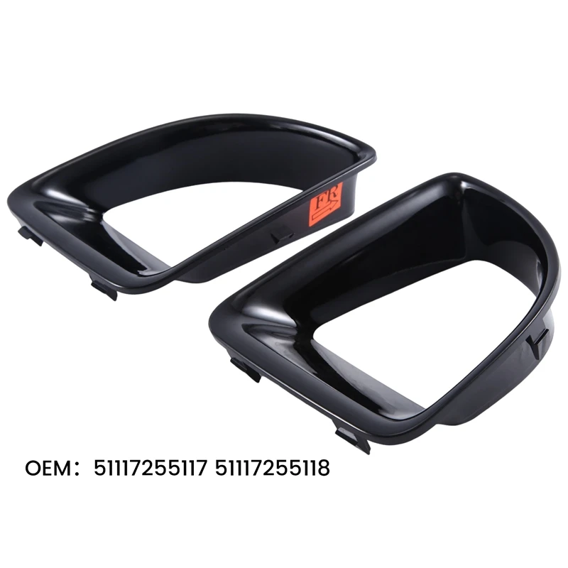 For BMW MINI R55 R56 R57 R58 R59 JCW S Car Front Air Duct Frame Black 1Pair Set 51117255117 51117255118 Accessories