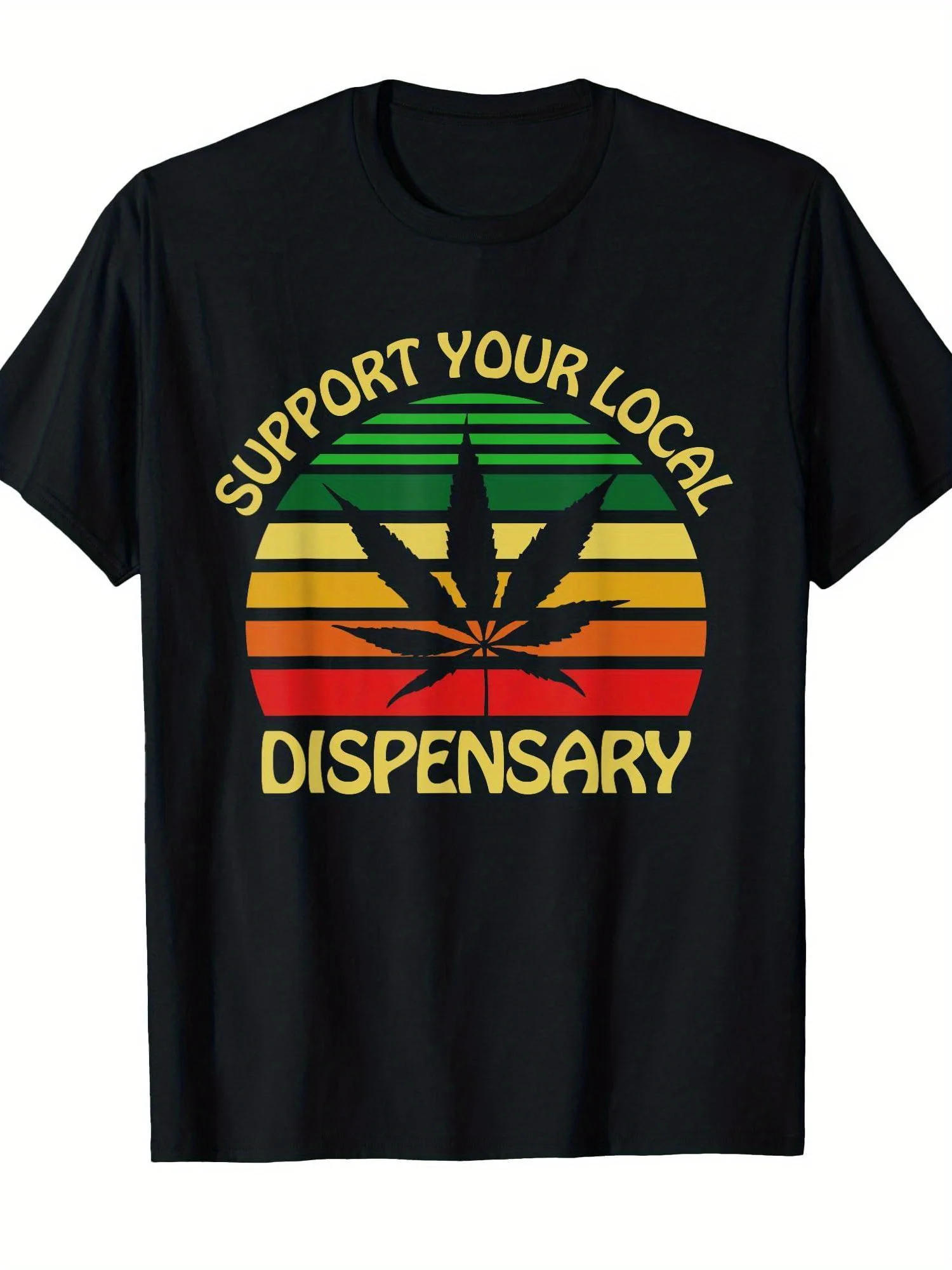 Retro Pharmacy Theme T-Shirt - Featuring Leaf Patterns and Pharmacy Logo Design