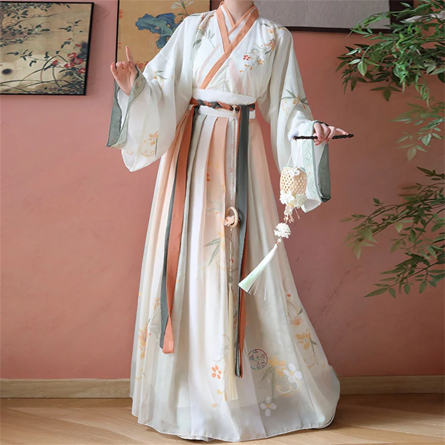 Robe de danse de style prairie chinoise pour femmes, robe Hanfu douce, broderie chic, robe de soirée princesse traditionnelle, costume nickel é