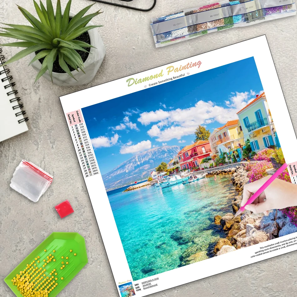 

Town Diamond Painting For Adults Diamond Art Kits Scenery Full Round/Square Diamond Art Painting Kits Home Wall Decor Diy Crafts