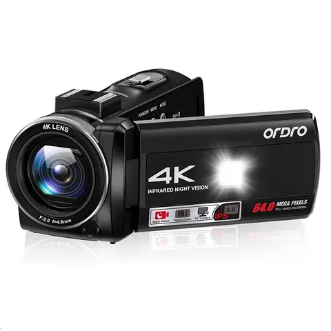 ORDRO Z36 4K 18X Digital Zoom Video Camcorder with IR Night Vision 64M Vintage Style Vlog Camera