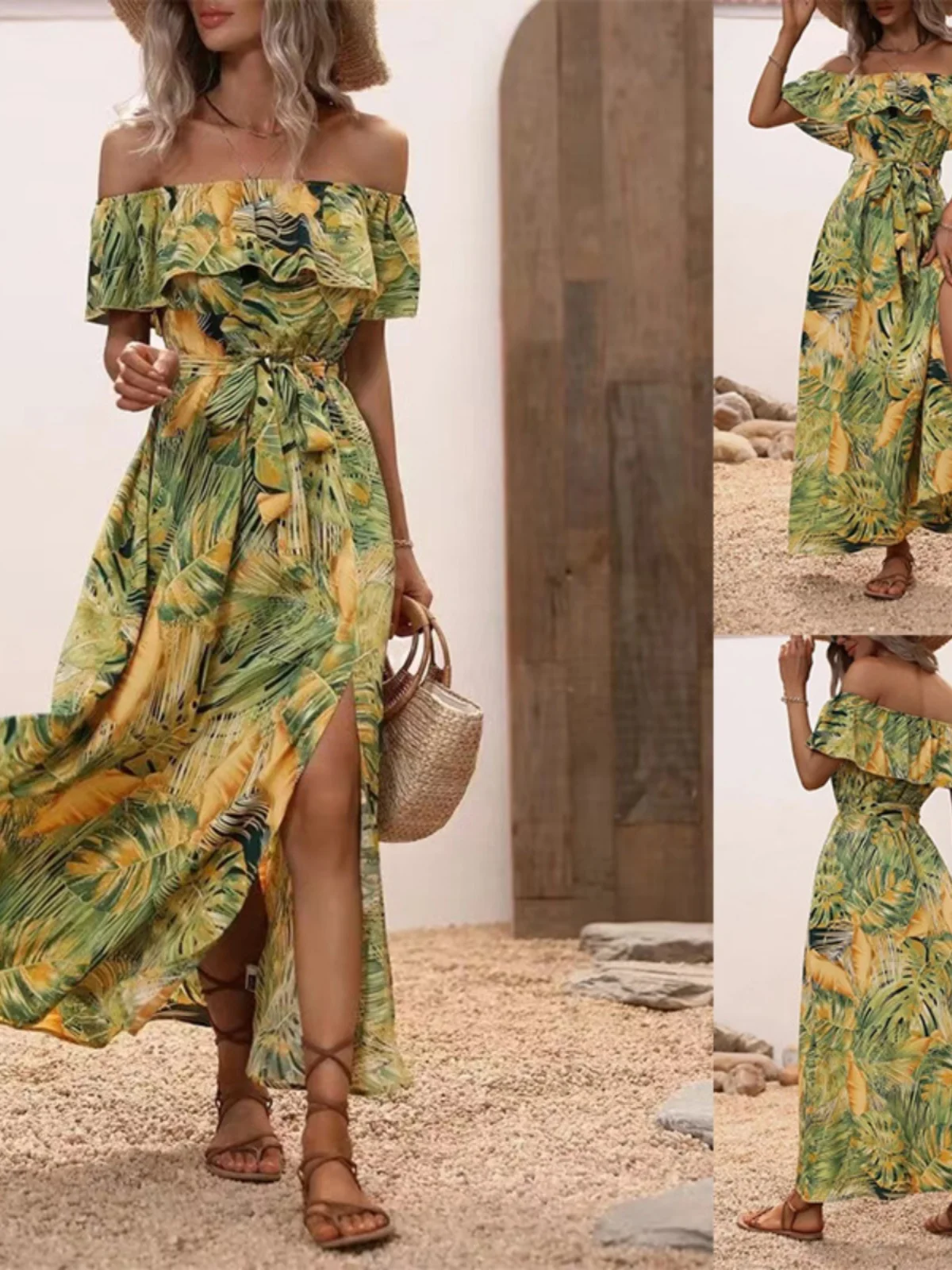 Svel grote rok Dr met veters Ne Design polyester stof bloemmotief midden taille riem lange lente Dr