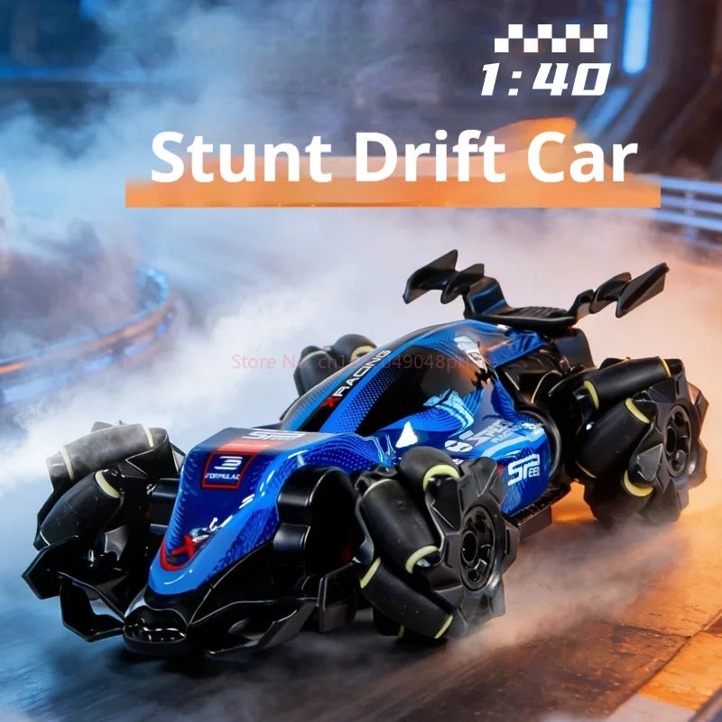 Coche de Control Remoto con Sensor de Gestos, Tracción en las Cuatro Ruedas, Luces de Carreras Todoterreno, Coche de Escritorio, Coche de Acrobacias para Niños