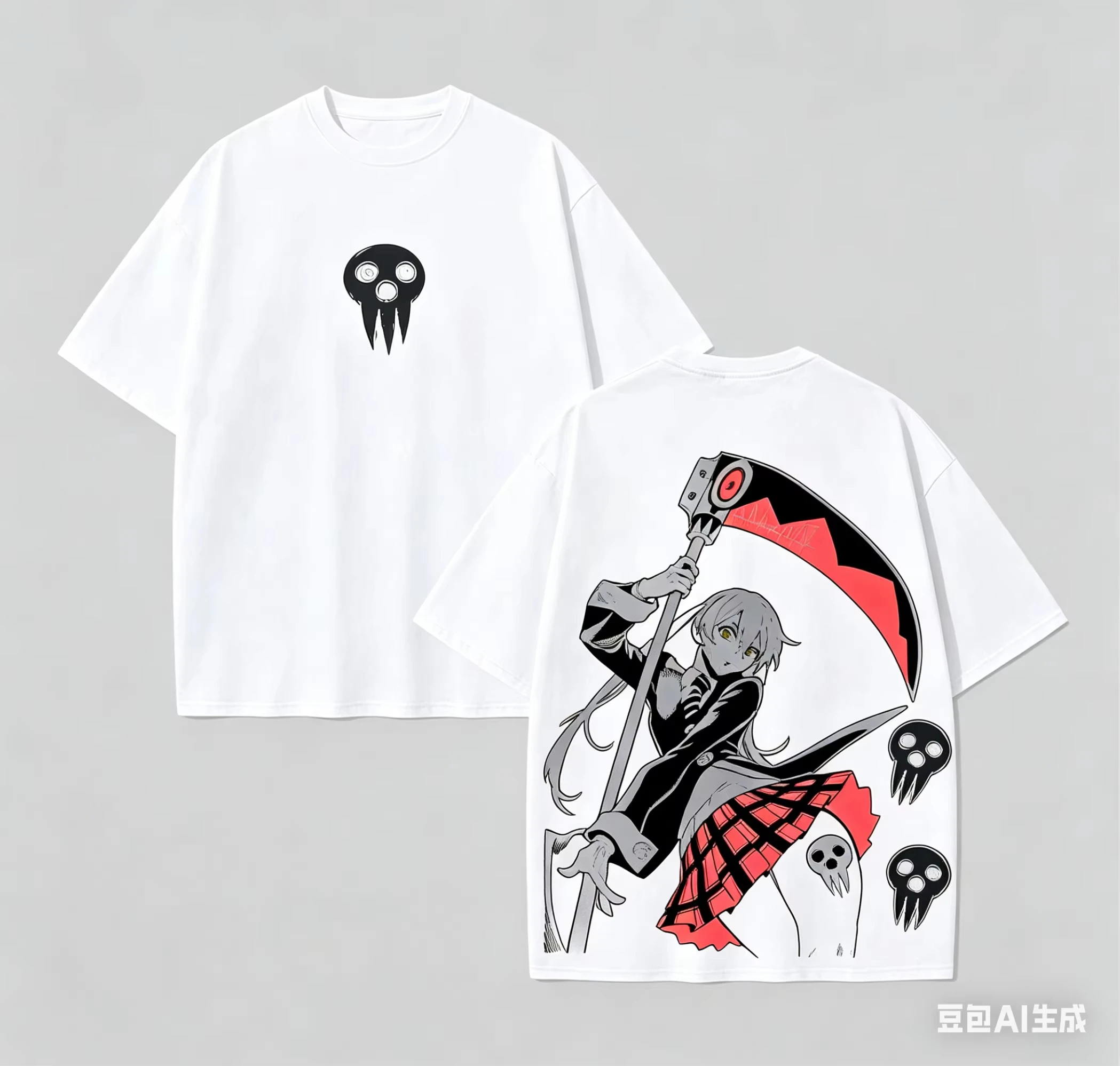 Soul Eater Fashion Oversized Unisex Fashion Street Casual Tee Classic Loose Streetwear Trendy Cotton high quality Couples soft