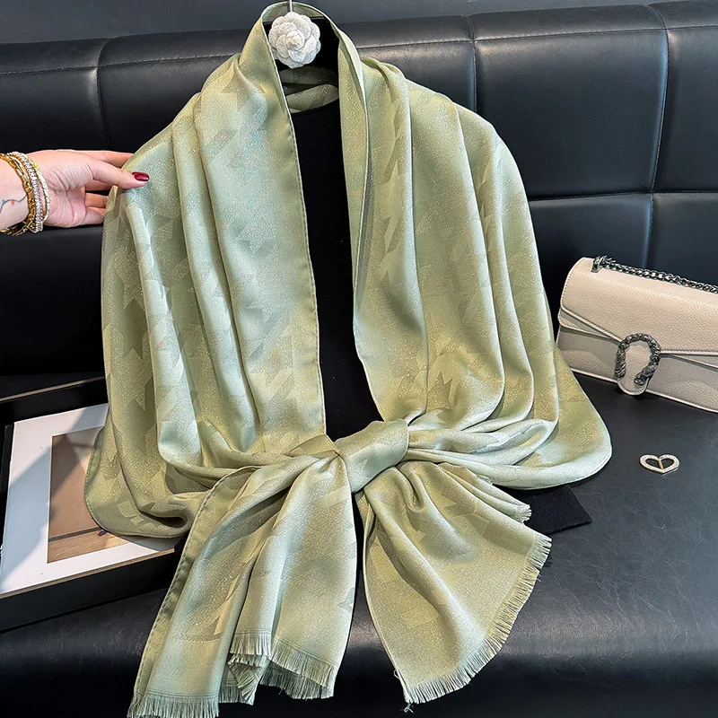 

2025New Fashion Ladies Print Hijab Tencel Cotton Gauze Scarf for Women Elegance Sun Protection Shawl Decoration Wrap Headscarf