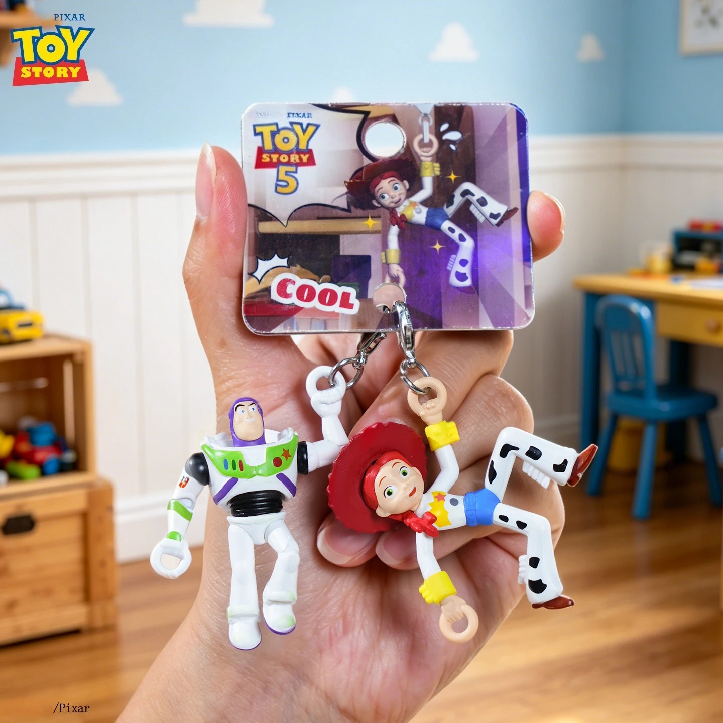 Toy Story 5 Lilypad Climbing Connected Dolls Woody Buzz Lightyear Little Green Men Keychain Backpack Decor Cartoon Accessory