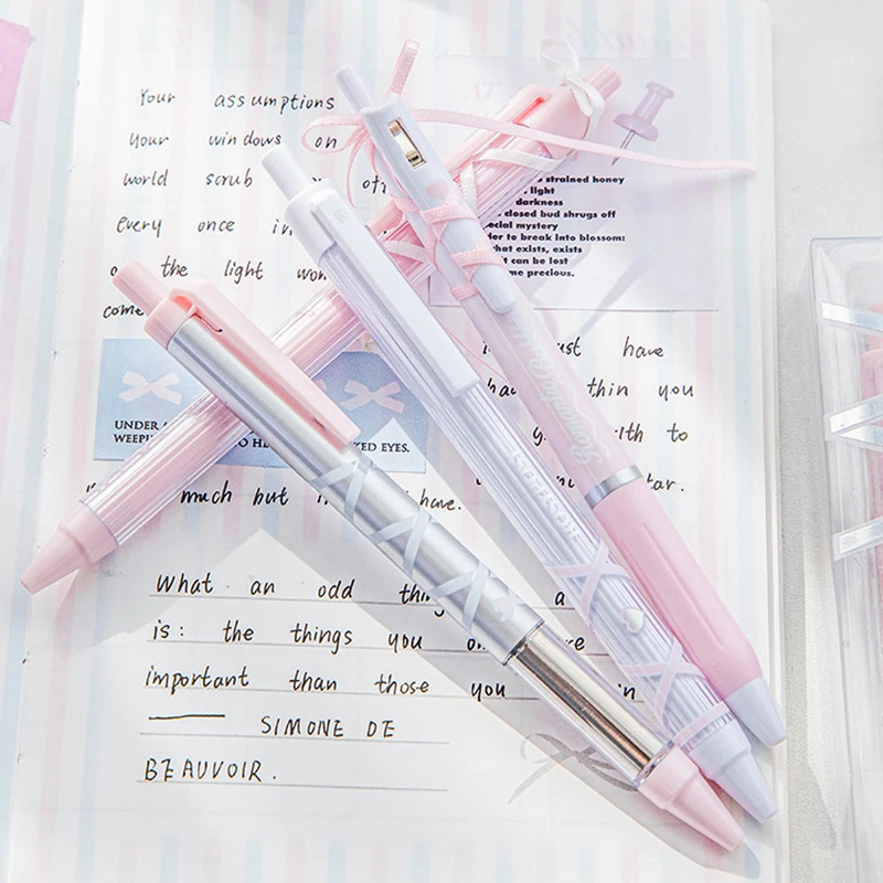 Mr. Paper 4pieces/box Ribbon Style Gel Pens with High Appearance Student Writing Pen Office Accessories Stationery