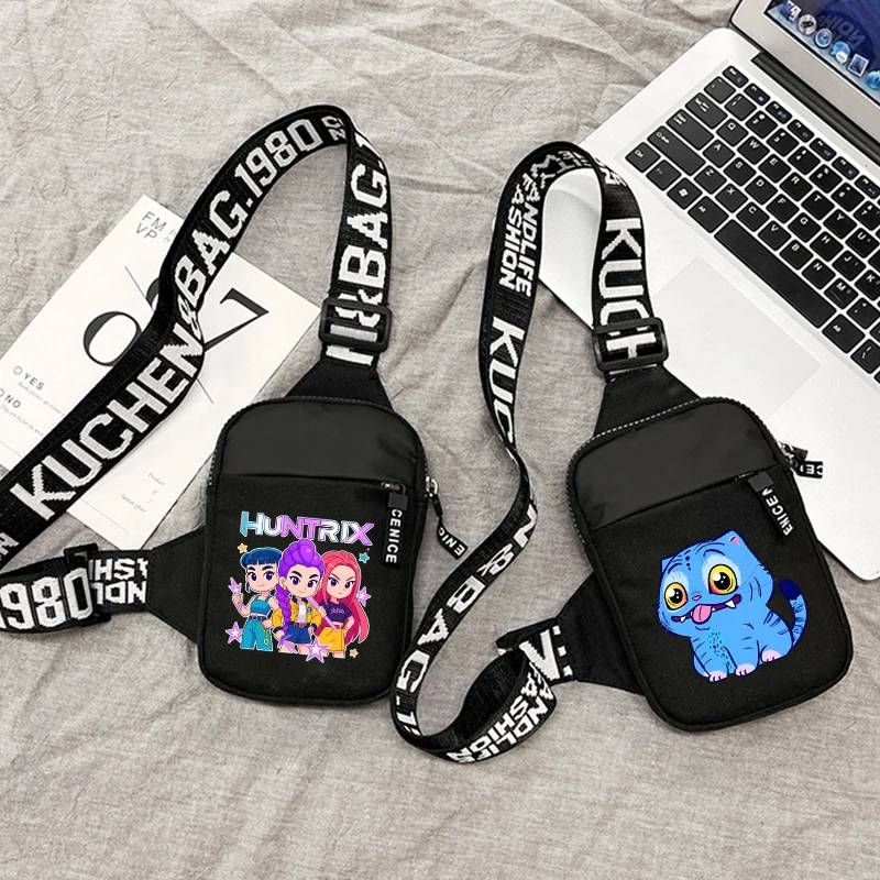 

KPop Demon Hunterss Shoulder Bags Cartoon Anime Figure Chest Bag Fashion Large Capacity Crossbody Bag Kawaii Phone Pouch Gift