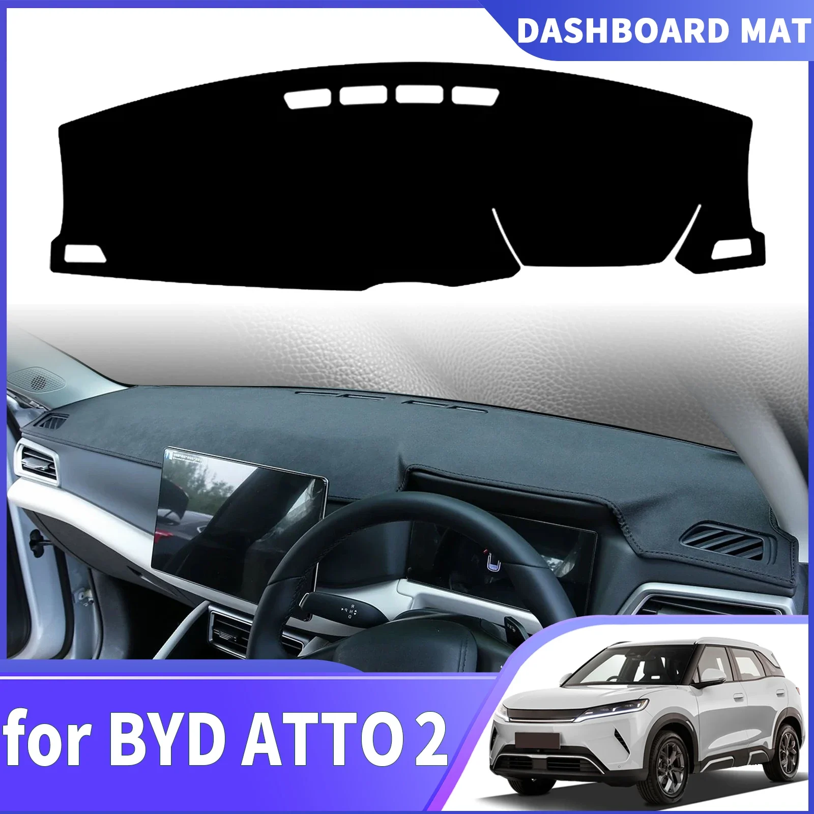 

Для BYD ATTO 2 (ATTO2) 2024-2026 Yuan Up Pro: Коврик-накладка на приборную панель, солнцезащитный чехол, защитный коврик из кожи, аксессуары