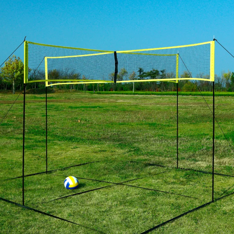

Four-sided volleyball net Portable four-sided cross movable beach volleyball net