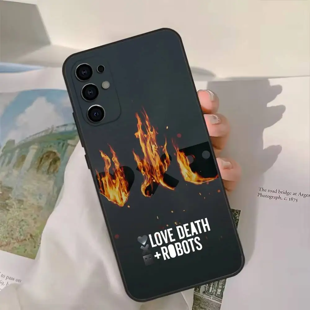 حافظة هاتف L-Love Robots d-DeathS لهاتف سامسونج S25,24,21,22,23,30,Ultra,20,Plus,Fe,Lite,Note غطاء ناعم أسود