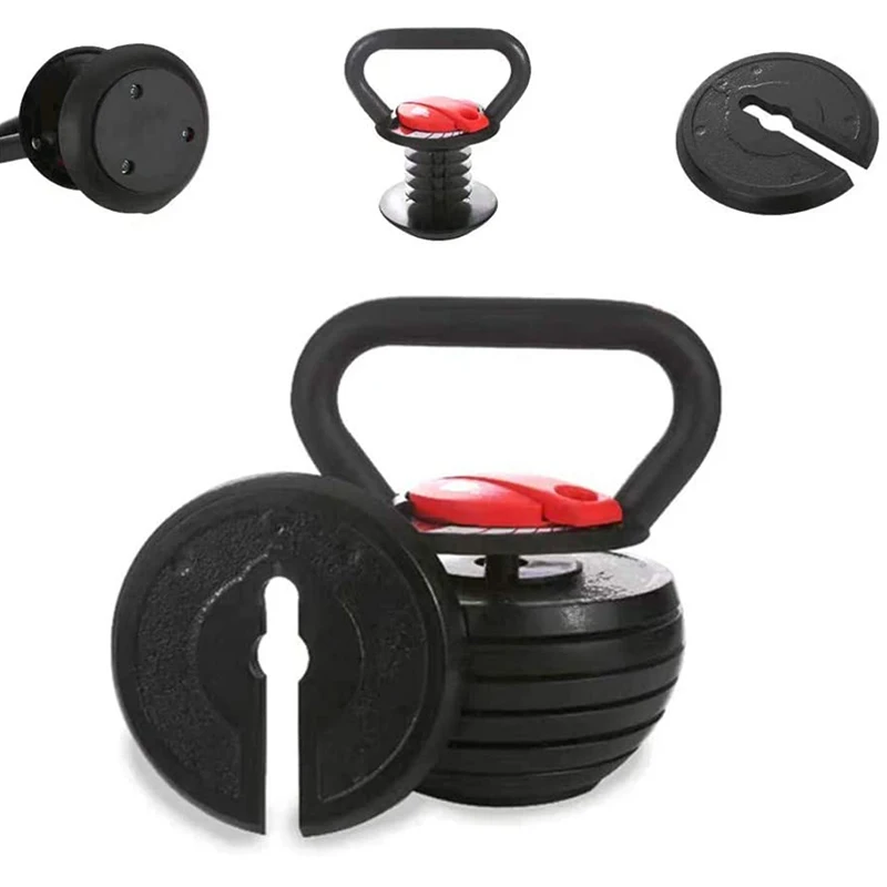 Equipo de gimnasio para ejercicio físico, juego de mancuernas Pesa Rusa Verstelbare, Kettlebell ajustable con agarre
