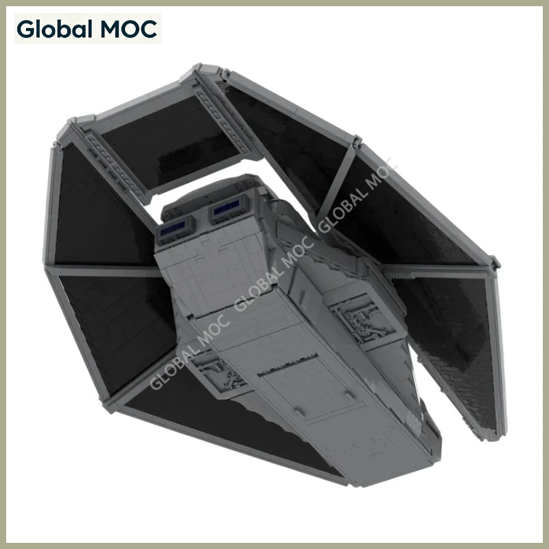 Mini Figure Scale Twin Thruster Combat Transport MOC Bricks Set Futuristic Space Assault Vessel Educational Assembly Hobby Toy