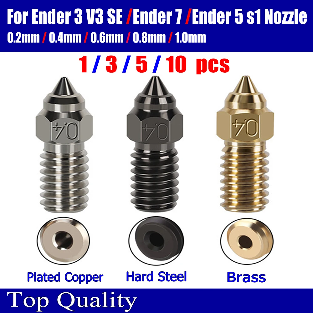 

NOZZLE For Ender 3 V3 SE Nozzle 3D Printer Parts Nozzles For Ender 7 Ender 5 S1 Serise Nozzle 0.2 0.4 0.6 0.8 1.0mm 1/3/5/10 pcs