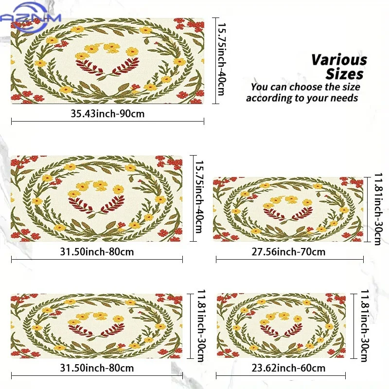 Rubber Desk Mat with a Floral Heart Design, Available in Various Sizes, Featuring Intricate Botanical Embroidery. It'S Perfect f