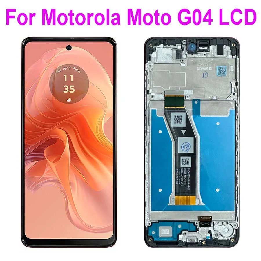 6.56“ For Motorola Moto G04 LCD Display Touch Panel Digitizer Assembly Screen Replacement For Moto G04 LCD With Frame XT2421-2