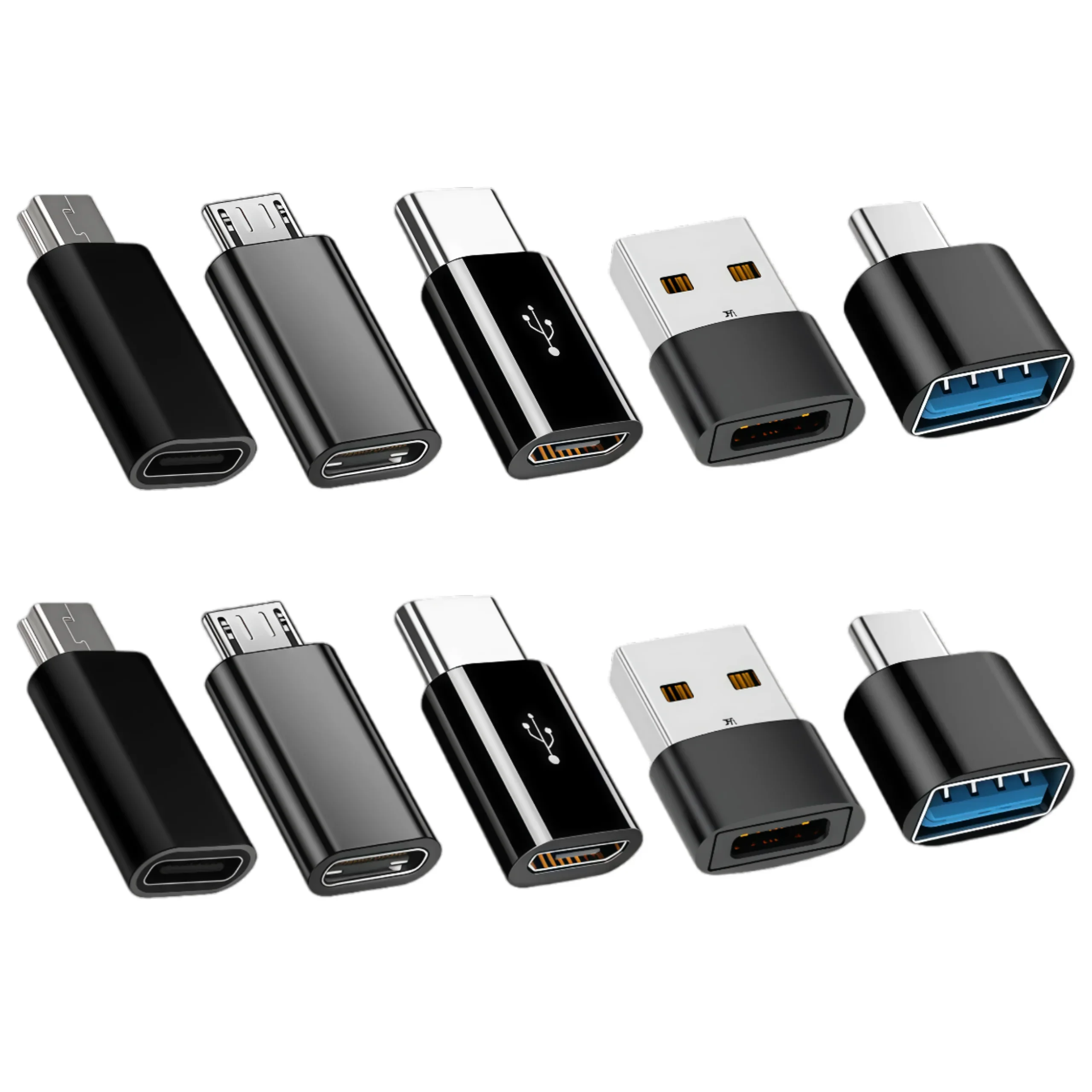 USB C OTG optional (10 sets) (5sets) USB C OTG to C adapter; Mini to C; Micro to C; Multi- adapter for smartphones, laptops, ca