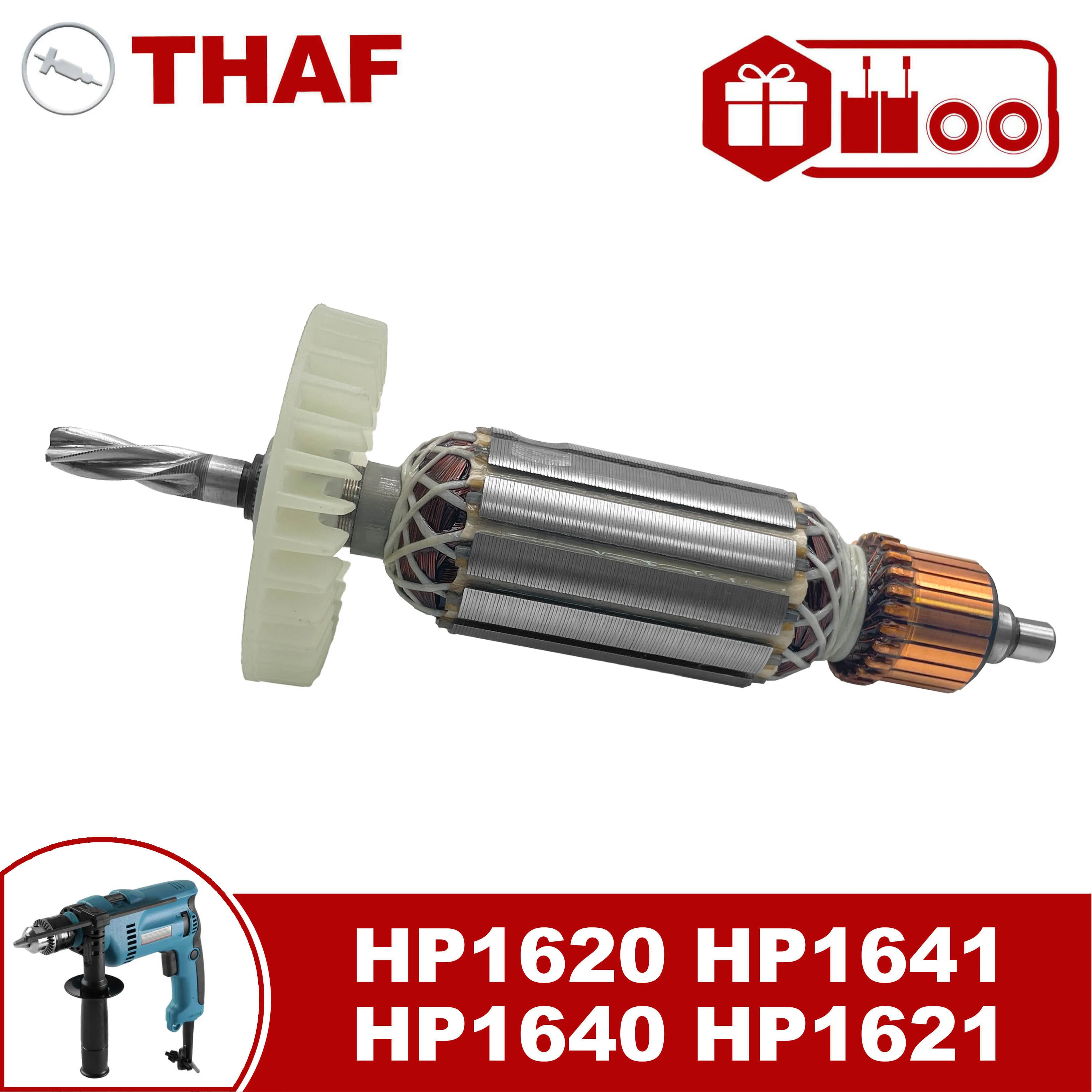 

AC220V-240V Armature Rotor Anchor Replacement for MAKITA Impact Drill HP1620 HP1641 HP1640 HP1621