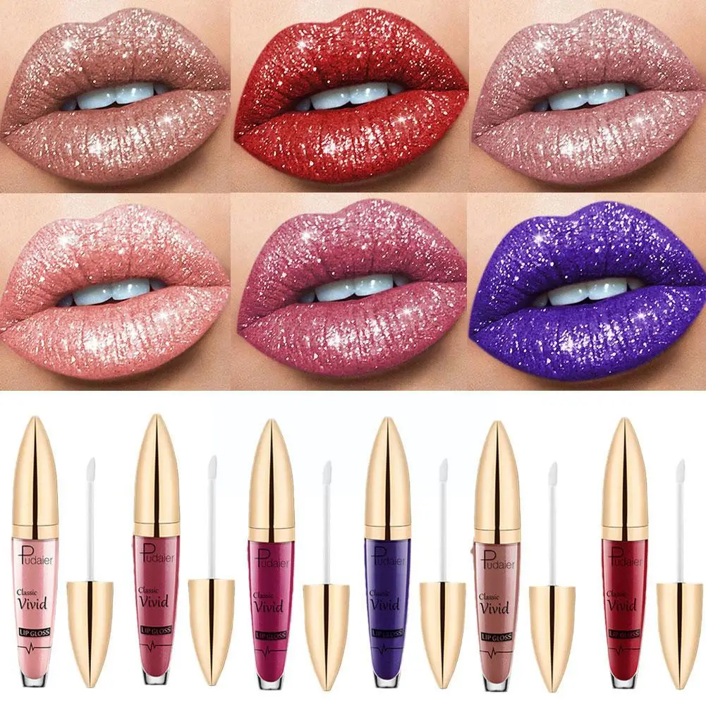 18 colori Diamond Lipstick per le donne Long Lasting Matte Glitter Liquid Lipstick Diamond Shiny Lip Gloss Waterproof Lip Make Z0V6