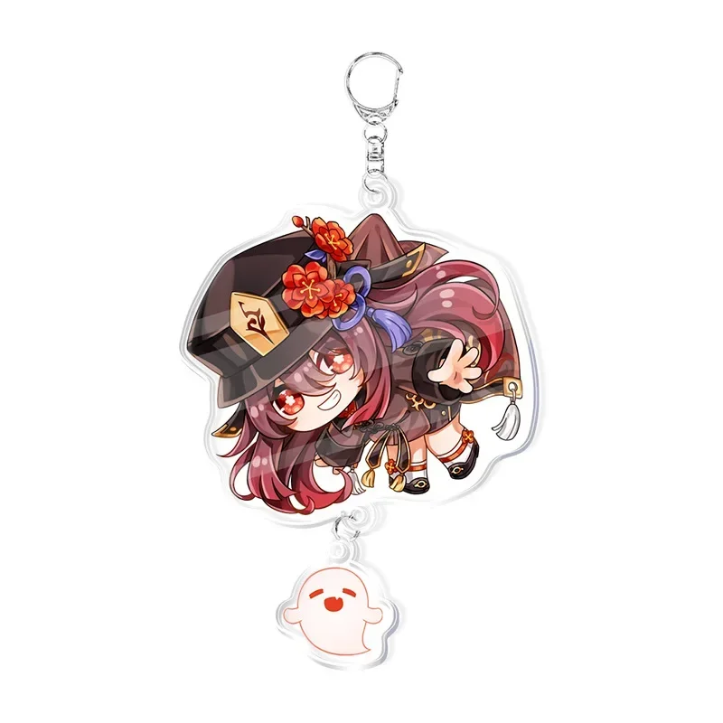 Hot Game Genshin Impact Keychains Wanderer Xiao Kaedehara Kazuha Hu Tao Key Chain Cute Anime Figure Acrylic Pendant Gift