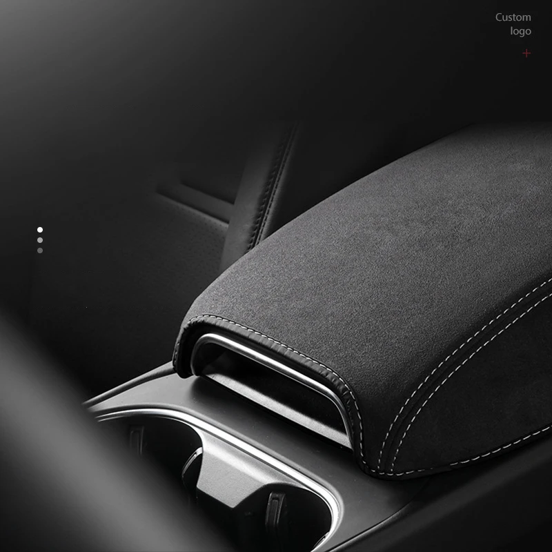 For Porsche Cayenne Suede Car Armrest Box Cushion Cover Interior Center Console Armrest Protective Pad Shell Case
