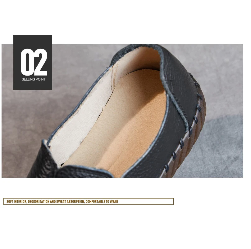 Echtleder-Sandalen mit Ausschnitten für Damen, weiße Ballerinas, Damen-Slip-On-Loafer, Damen-Krankenhaus, bequeme Krankenschwesterschuhe, flache Mutter-Sandale – Detail 13