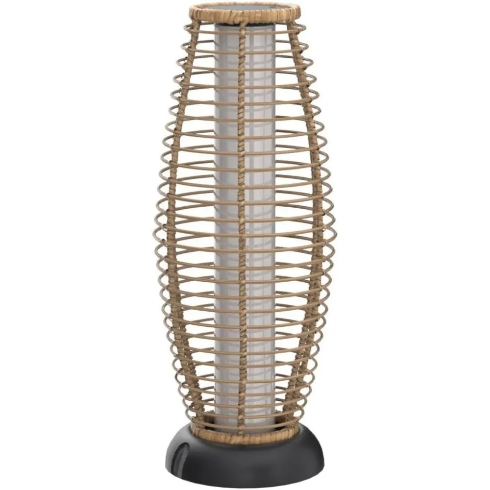 Floor Lamp Outdoor Lamp Patio Lights Solar Powered Lantern Weather-Resistant Wicker Deck Lights, Lamp Large-Sized