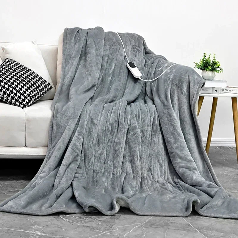 

Throw Blanket Electric Soft Heated, Heating Blanket, 6 Heating Levels, Auto-Off,Over-Heat Protection, 110-240V