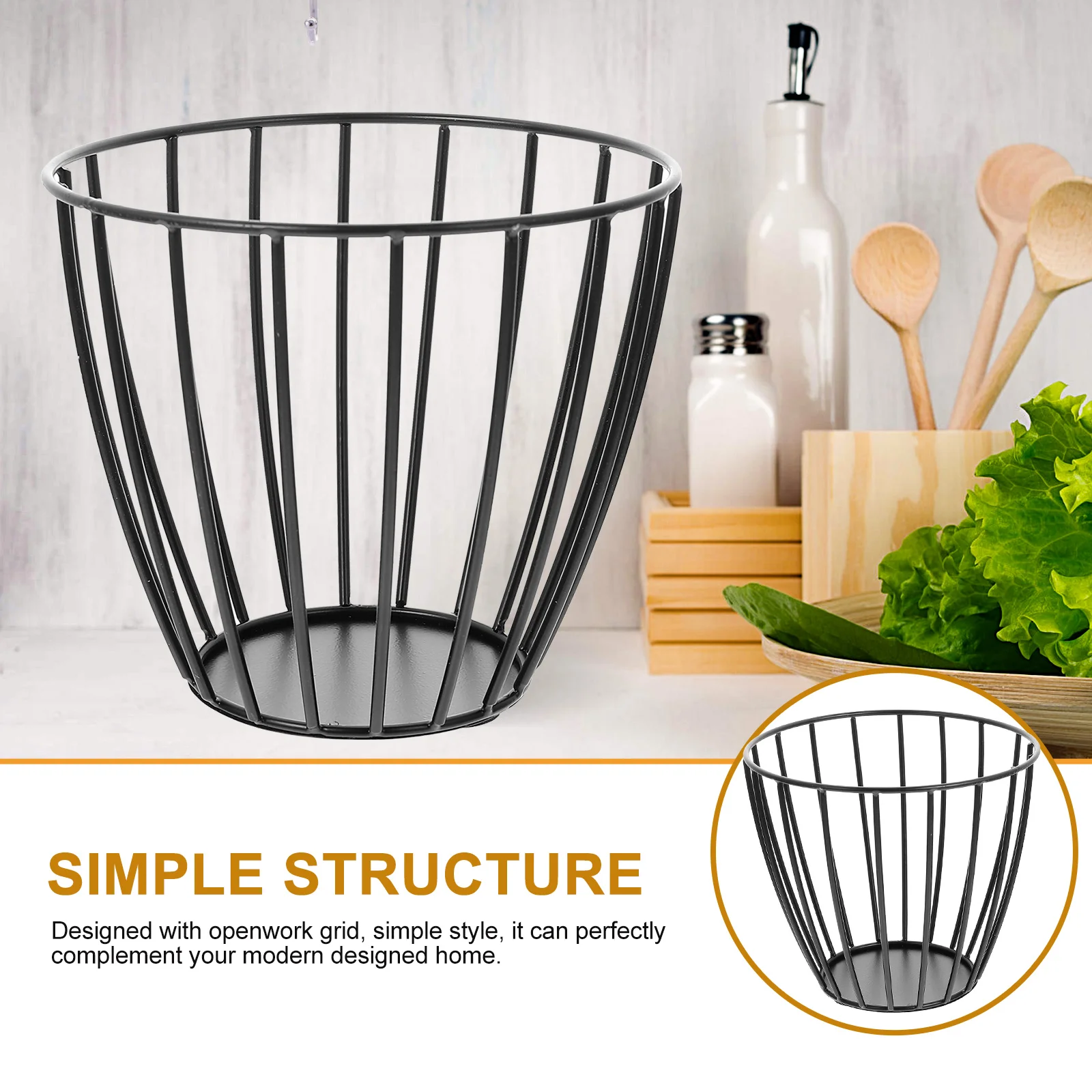 

Hallow-Out Sundries Basket Iron Fruit Container Multi-Function Storage Organizer for Kitchen Fruits Vegetables Eggs Snacks
