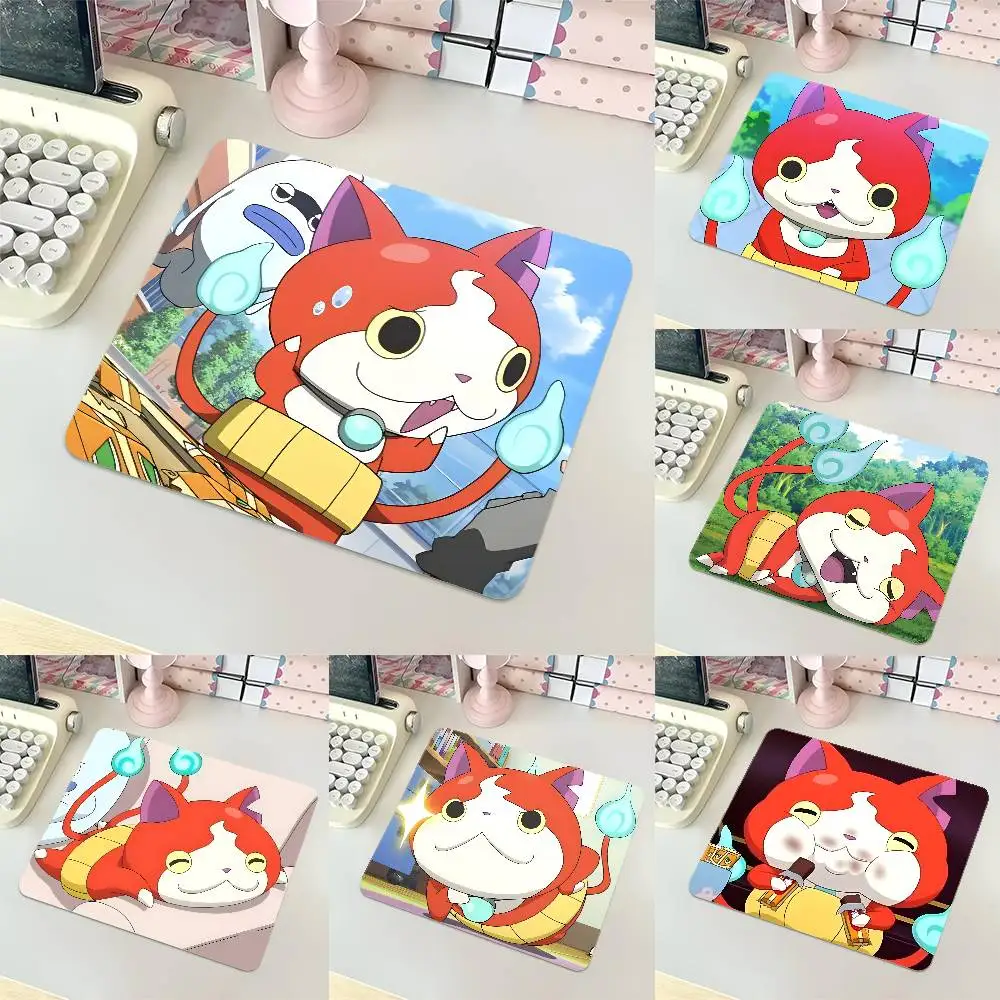 Jibanyan Mousepad Small LockEdge Mouse Pad For Gamers Computer Desk Pad Rectangular Anti-slip Rubber