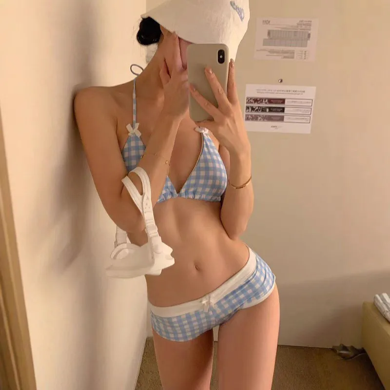 

Комплект бикини из двух частей с высокой талией и завязками на шее, женский, в богемном стиле, с эффектом пуш-ап, сексуальный, с утягивающим эффектом, ретро, винтажный