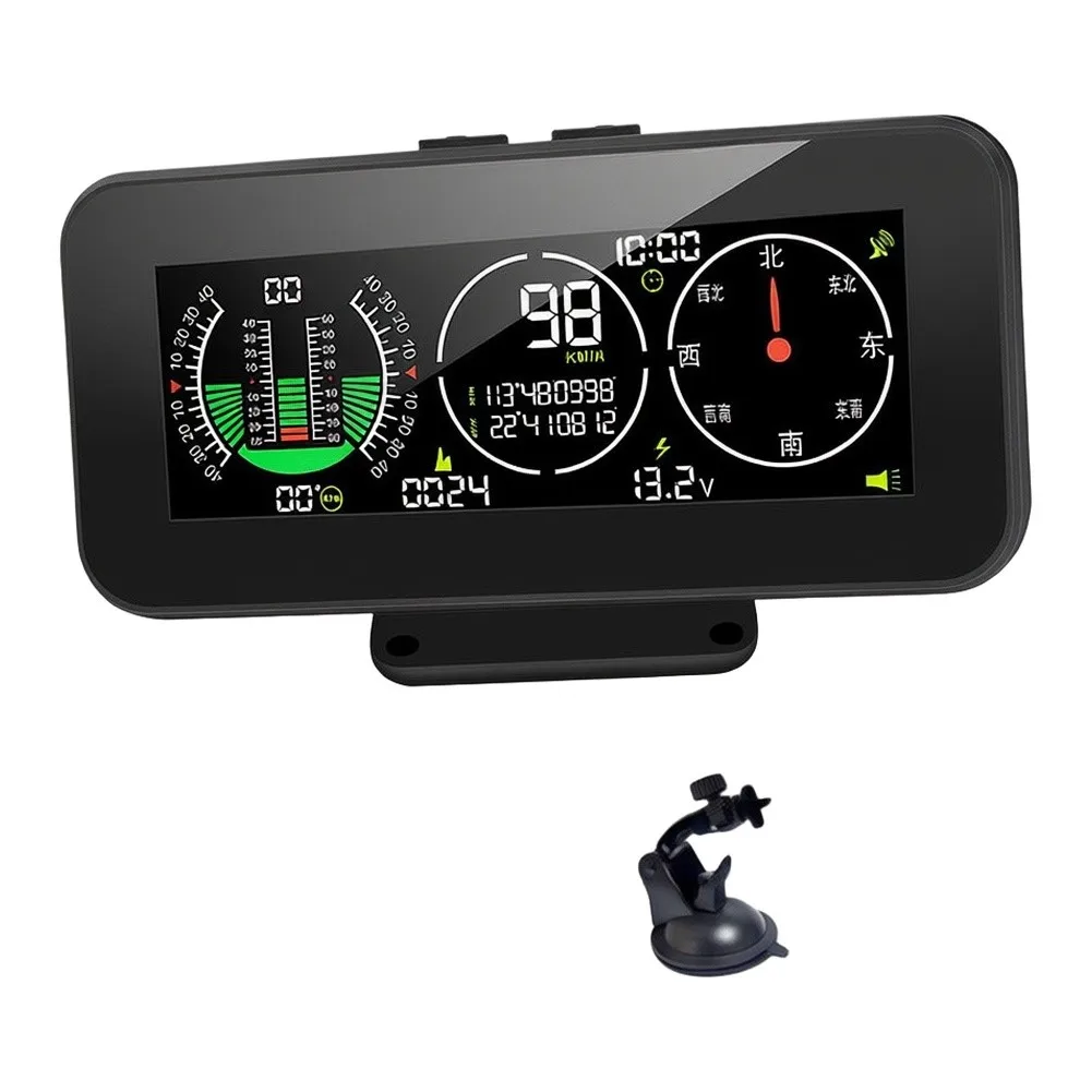 For GPSM60 Car Slope Monitoring Tool with LCD Display Altitude Pitch Roll Angle and DC10V-30V Input Compatibility