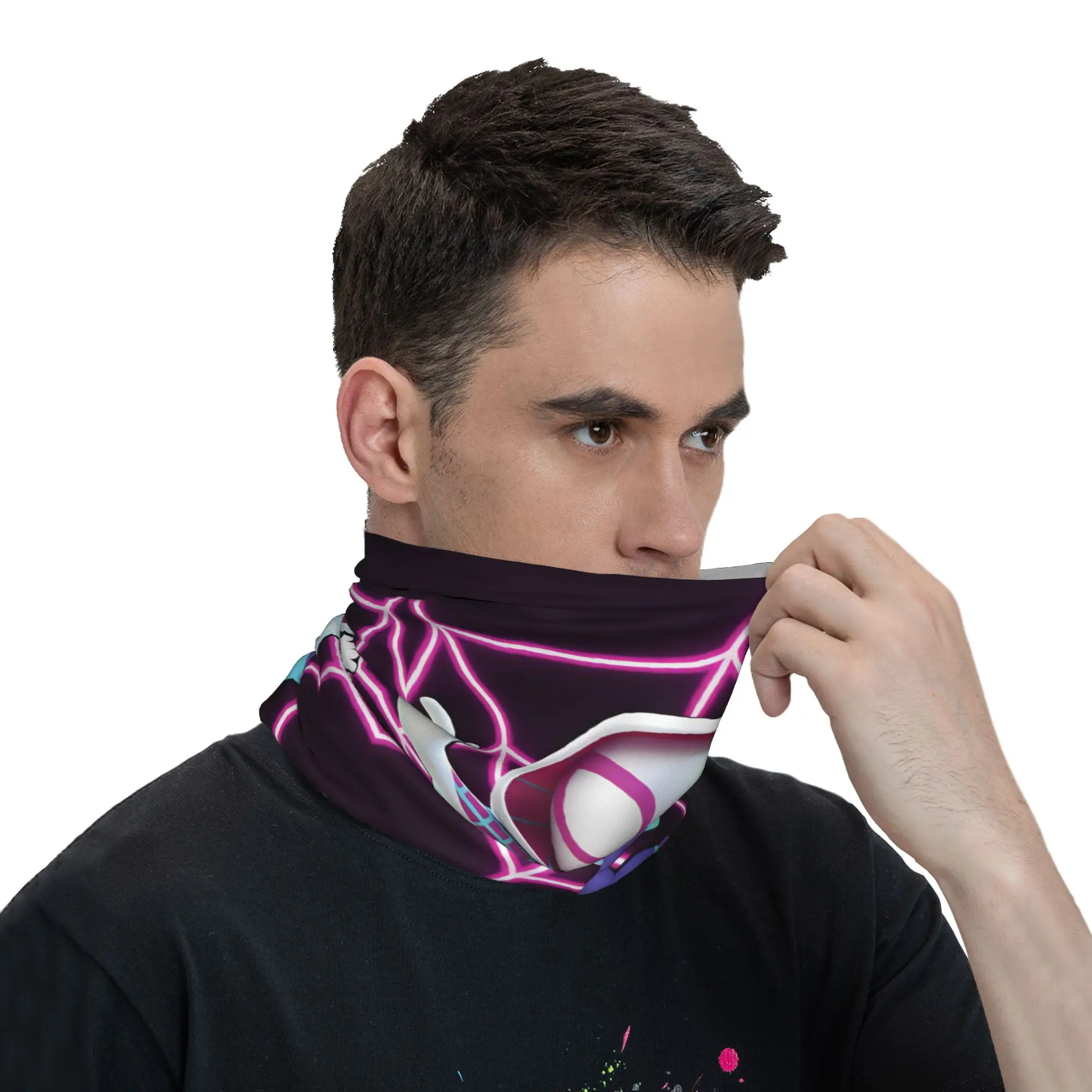 Outdoor Sports Balaclava  Spider Ghost Gwens Cycling Mask Soft Motorcycle Mask Fashion Punk Fishing Windproof Scarf Bandana view 3