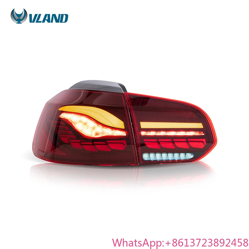 

VLAND Factory Full LED Rear Lamp 2010-2014 Taillights Mk6 Golf R20 Gtd gti Style Tail Light for Volkswagen VW Golf 6 Rear Light