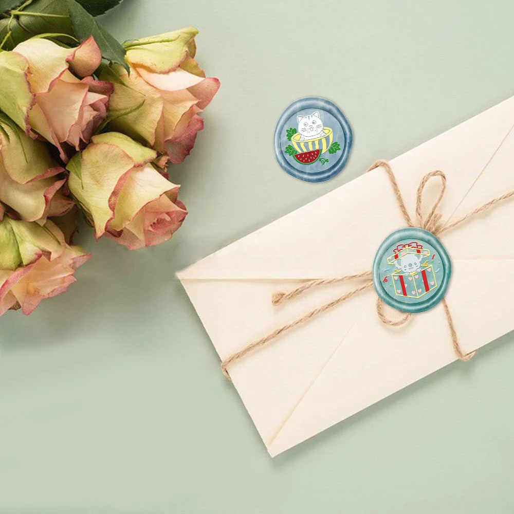 25mm Removable Wax Seal Stamp Head Cat Fox Bee Owl Bird Mixed Animal Pattern for DIY Invitation Greeting Card Crafting 2024 New