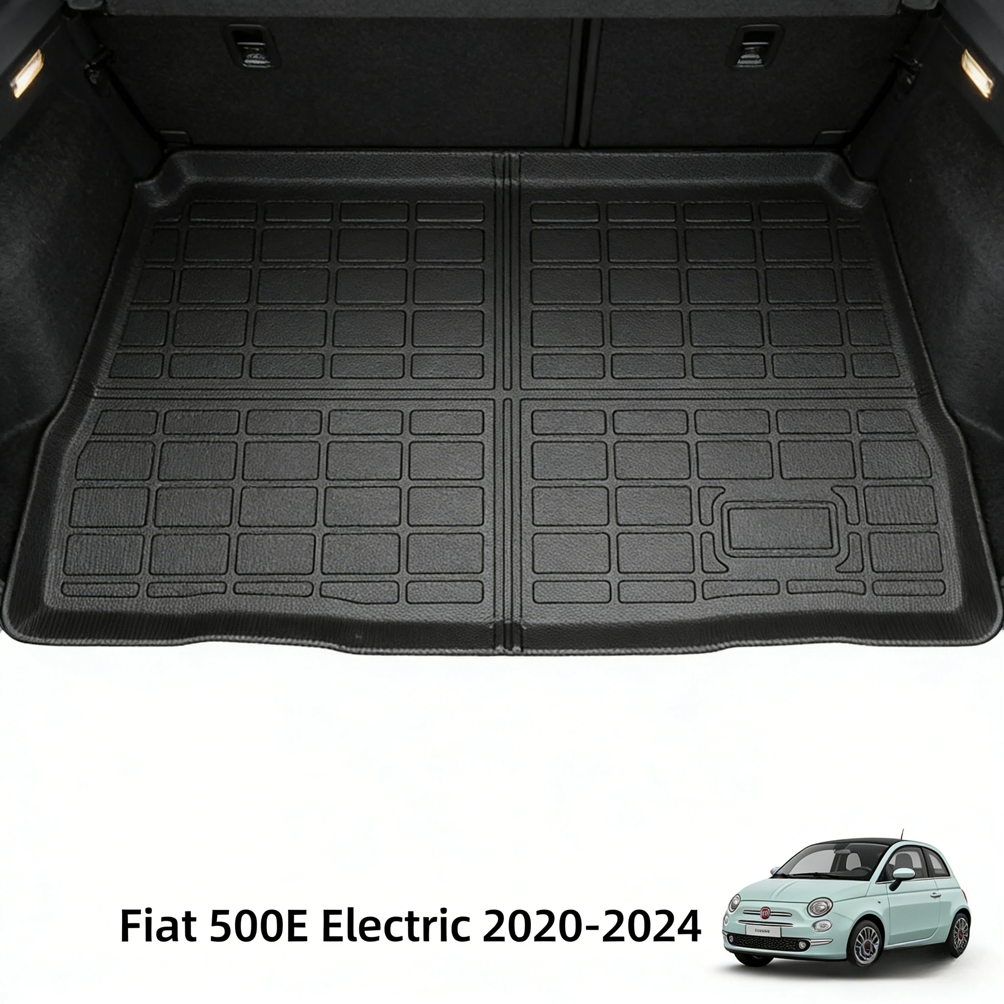 TPE Trunk Liner for Fiat 500E 2020-2026 Electric Car Europe 3D All Weather Mat Accessories Waterproof Interior Pad