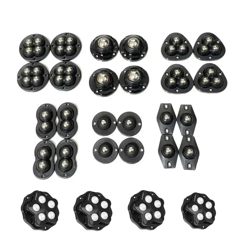 4 Pcs Self Adhesive Caster Wheels Stainless Steel Nylon 360 Degree Rotation Paste Swivel Wheels Sticky Pulley for Furniture