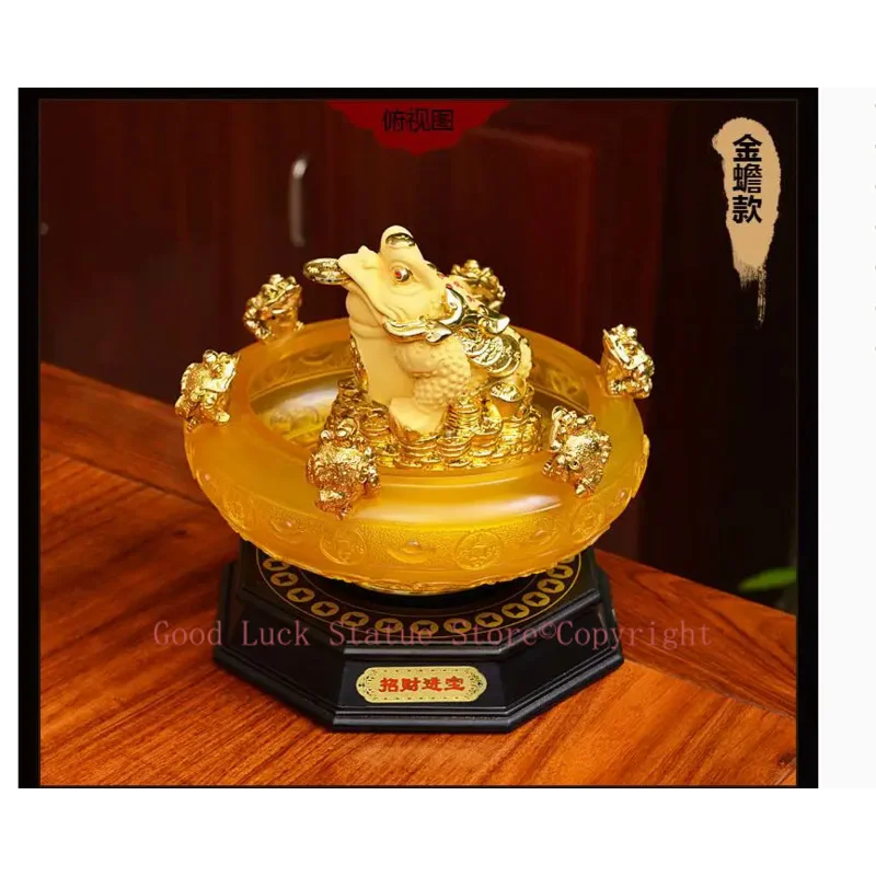 SHOP OFFICE HOME hall Lobby Porch Reception efficacious Mascot Inviting money wealth GOLD JIN CHAN FENG SHUI treasure bowl