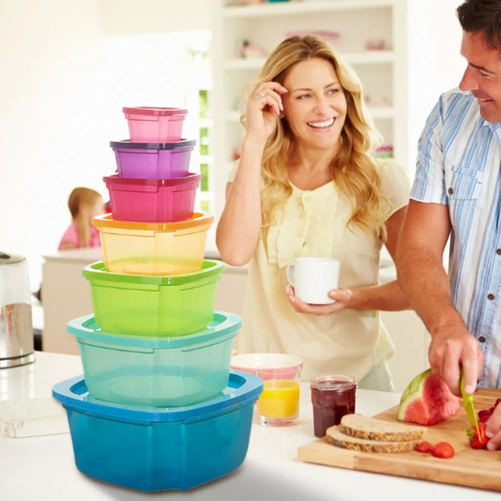 

fresh keep box bin Sets plastic Lunch Box Portable Bowl Food Container Lunchbox Eco-Friendly Food Storage Boxes Kitchen Seal Box